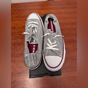 Converse Blue and White Striped Women's Shoes